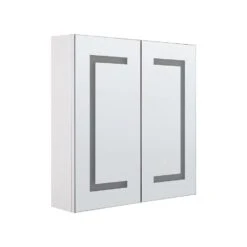 Beliani Badkamerkast Met Spiegel MAZARREDO - Wit Multiplex