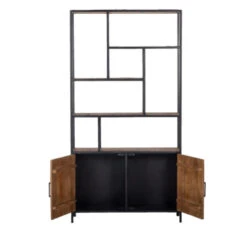 Giga Meubel Wandkast Hout/IJzer - 7 Vakken - 110x36x210cm - Ruben -VIDAL Salle De Bain Winkel 1000041536 0102