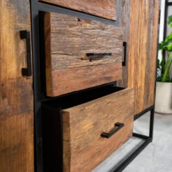 Industrieel Dressoir Rayan Robuust Hout 140 Cm - 40x140x90 Cm - Hout - Bruin -VIDAL Salle De Bain Winkel 1000041705 0102