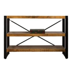 Industriële Wandkast Chris Mangohout - 40x120x80 Cm - Mangohout - Bruin