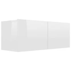 VidaXL Tv-meubel 80x30x30 Cm Bewerkt Hout Hoogglans Wit