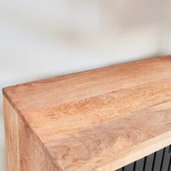 Industrieel TV-meubel Felix 3-deurs Zwart Mangohout 40x125x55 Cm Mangohout -VIDAL Salle De Bain Winkel 1000042289 0103