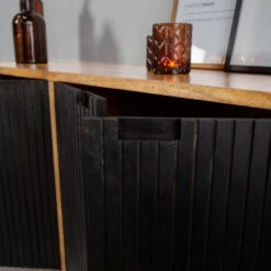 Industriële Wandkast Felix Zwart Mangohout 160 Cm 40x160x90 Cm Mangohout -VIDAL Salle De Bain Winkel 1000042302 0103