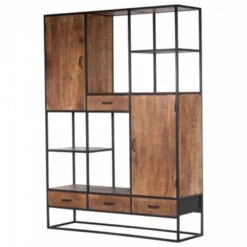 Giga Meubel Wandkast Mangohout - 4lades - 2deurs - 160x50x225 - Anne -VIDAL Salle De Bain Winkel 1000043008 0102