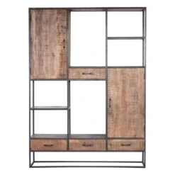 Giga Meubel Wandkast Mangohout - 4lades - 2deurs - 160x50x225 - Anne