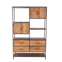 Giga Meubel Vakkenkast - 4-lades - 4-deurs - 120x40x190cm - Milay