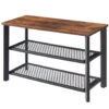 ACAZA Schoenenrek In Hout En Metaal, Vintage, 8 Paar Schoenen, Zwart / Bruin