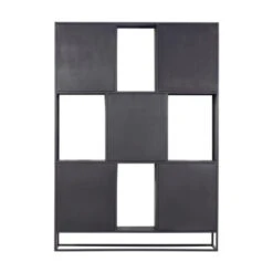 Giga Meubel Wandkast 5-deurs - Zwart Mangohout - 150x40x210 - Jenny -VIDAL Salle De Bain Winkel 1000044378 0103