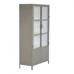 Giga Meubel Vitrinekast Stone/Wit - Metaal - 100x43x180cm - Big -VIDAL Salle De Bain Winkel 1000044382 0102