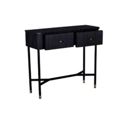 Giga Meubel Sidetable Zwart Met Marmer - Japandi Style - 90x33x80cm -VIDAL Salle De Bain Winkel 1000045208 0102