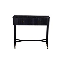 Giga Meubel Sidetable Zwart Met Marmer - Japandi Style - 90x33x80cm
