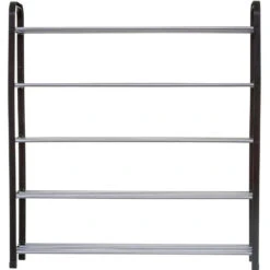 5five Schoenenrek - Zilver-zwart - 15 Paar - Metaal-kunststof 71x78cm -VIDAL Salle De Bain Winkel 1000045970 0101