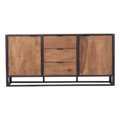 Giga Meubel Dressoir Mangohout & Metaal - 180x45x87cm - Kast Brandy