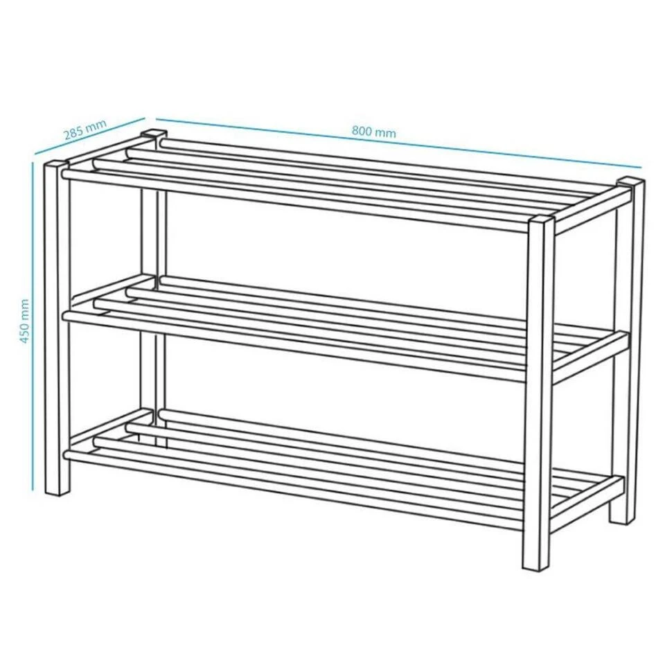 ACAZA Verzamelrek Voor 12 Paar Schoenen, Metaal, Zwart 3 ACAZA Verzamelrek Voor 12 Paar Schoenen, Metaal, Zwart - Afbeelding 3