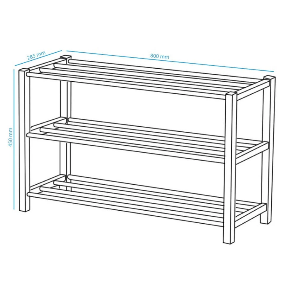 ACAZA Schoenenrek Voor 12 Paar Schoenen, 3 Niveaus, Gebroken Wit, Grijs 3 ACAZA Schoenenrek Voor 12 Paar Schoenen, 3 Niveaus, Gebroken Wit, Grijs - Afbeelding 3