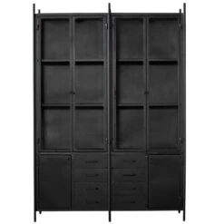 Giga Meubel Vitrinekast 4-Deurs Zwart - Fik