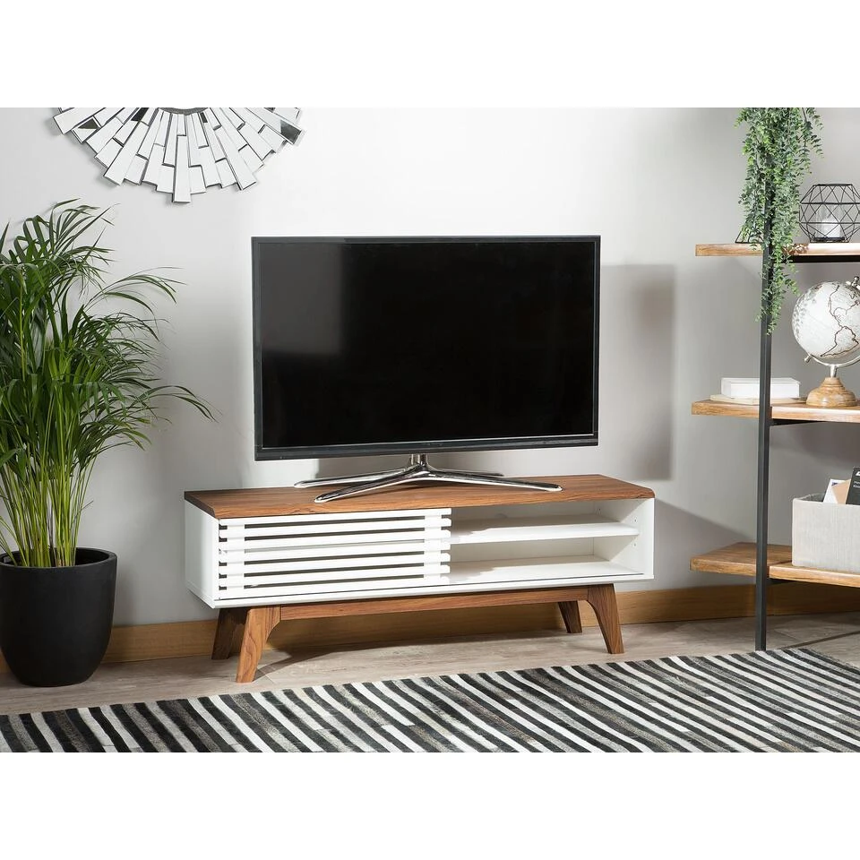 Beliani TV-kast TOLEDO - Wit Mdf 2 Beliani TV-kast TOLEDO - Wit Mdf - Afbeelding 2