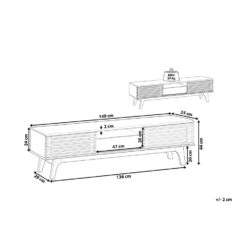 Beliani TV-kast DETROIT - Donkere Houtkleur Spaanplaat -VIDAL Salle De Bain Winkel 1000047407 0102