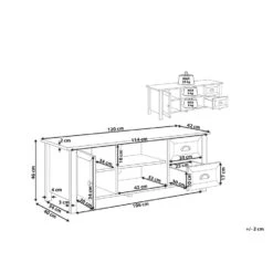 Beliani TV-kast HONOLULU - Grijs Vezelplaat -VIDAL Salle De Bain Winkel 1000047412 0102