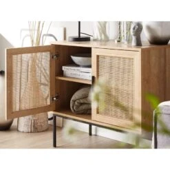 Beliani Sideboard PASCO - Lichte Houtkleur Vezelplaat -VIDAL Salle De Bain Winkel 1000047907 0103