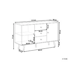Beliani Sideboard ULIKA - Lichte Houtkleur Spaanplaat, Mdf -VIDAL Salle De Bain Winkel 1000047908 0102