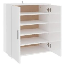 VidaXL Schoenenkast 60x35x70 Cm Spaanplaat Hoogglans Wit