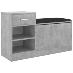 VidaXL Schoenenbank 94,5x31x57 Cm Spaanplaat Betongrijs