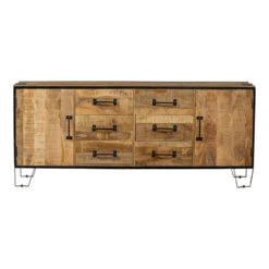Dressoir Baltimore 190cm - Mangohout - Bruin - Rechthoekig