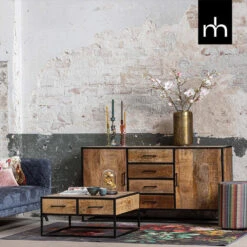 Dressoir San Antonio 165cm - Mangohout - Bruin - Rechthoekig -VIDAL Salle De Bain Winkel 1000052240 0103