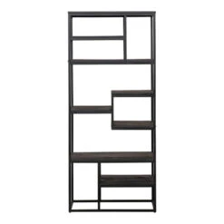 Vakkenkast Chicago Black 80cm - Mangohout - Zwart - Rechthoekig