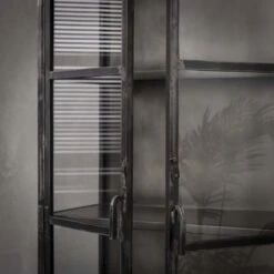 Giga Meubel Vitrinekast Zwart -Metaal - 2-Deurs - Kast Rift Metal -VIDAL Salle De Bain Winkel 1000052587 0103