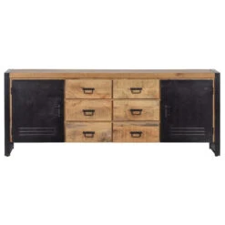 Dressoir Birmingham 200cm - Mangohout - Bruin - Rechthoekig