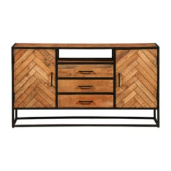 Dressoir Toronto 145x80cm - Mangohout - Bruin - Rechthoekig