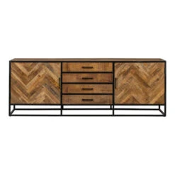 Dressoir New Haven 210cm - Mangohout - Bruin - Rechthoekig