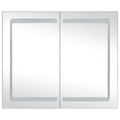 VidaXL Badkamerkast Met Spiegel En LED 80x12,2x68 Cm -VIDAL Salle De Bain Winkel 1000055829 0103