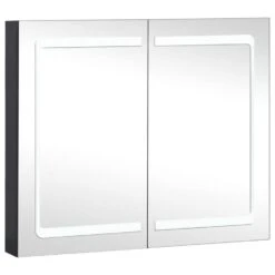 VidaXL Badkamerkast Met Spiegel En LED 80x12,2x68 Cm
