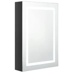 VidaXL Badkamerkast Met Spiegel LED 50x13x70 Cm Glanzend Zwart