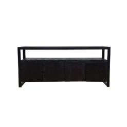 Dressoir Pittsburgh Black 180cm - Mangohout - Zwart - Rechthoekig -VIDAL Salle De Bain Winkel 1000057613 0102
