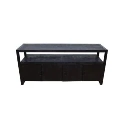 Dressoir Pittsburgh Black 180cm - Mangohout - Zwart - Rechthoekig -VIDAL Salle De Bain Winkel 1000057613 0103
