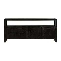 Dressoir Pittsburgh Black 180cm - Mangohout - Zwart - Rechthoekig