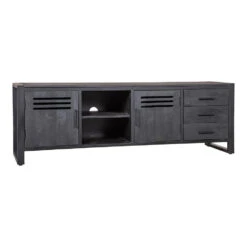 TV Meubel Henderson Black 180cm - Mangohout - Zwart - Rechthoekig -VIDAL Salle De Bain Winkel 1000058080 0103