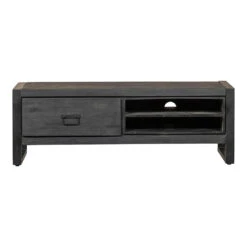 TV Meubel Stockton Black 130cm - Mangohout - Zwart - Rechthoekig -VIDAL Salle De Bain Winkel 1000058317 0102