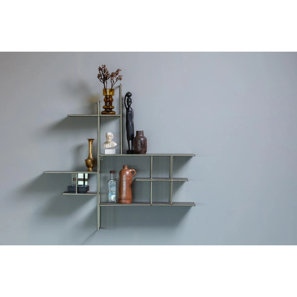 WOOOD Zach Wandkast - Metaal - Antique Grey - 87x91x17 2 WOOOD Zach Wandkast - Metaal - Antique Grey - 87x91x17 - Afbeelding 2