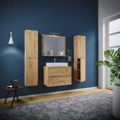 Hioshop Badkamer LendasXL Mdf - 60 Cm - Bruin -VIDAL Salle De Bain Winkel 1000062736 0110