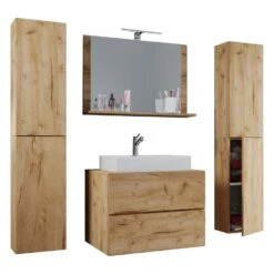 Hioshop Badkamer LendasXL Mdf - 60 Cm - Bruin
