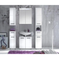 Hioshop Badkamerkast SkinGloss Mdf - Wit -VIDAL Salle De Bain Winkel 1000062761 0110