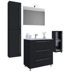 Hioshop Badkamer Schubo Mdf - 60 Cm - Zwart