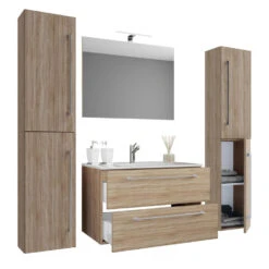 Hioshop Badkamer Badinos Mdf - 60 Cm - Bruin