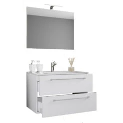 Hioshop Badkamer Spiegel Badinos Mdf - 80 Cm - Wit