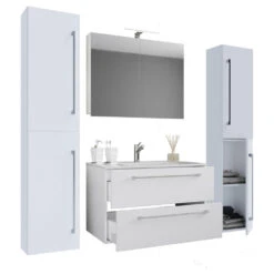 Hioshop Badkamer Badinos Mdf - 80 Cm - Wit